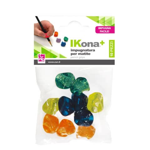 Impugnatura in gomma per matite IKona+ colori assortiti - conf. 10 pezzi - 11430